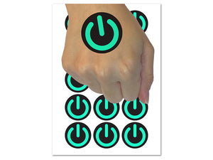 Power Button Symbol On Off Temporary Tattoo Water Resistant Fake Body Art Set Collection (1 Sheet)