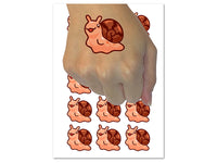 Small Snail Reaching Out Temporary Tattoo Water Resistant Fake Body Art Set Collection (1 Sheet)