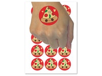 Deliciously Kawaii Chibi Pizza Slice Temporary Tattoo Water Resistant Fake Body Art Set Collection (1 Sheet)