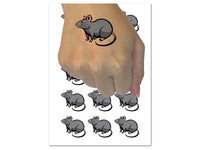 Curious Rat Rodent Temporary Tattoo Water Resistant Fake Body Art Set Collection (1 Sheet)