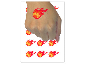 Flying Fireball Hot Flame Wizard Magic Spell Temporary Tattoo Water Resistant Fake Body Art Set Collection (1 Sheet)