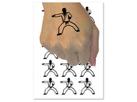 Kung Fu Martial Arts Rider Stance Karate Gi Temporary Tattoo Water Resistant Fake Body Art Set Collection (1 Sheet)