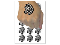 Striped Zebra Head Temporary Tattoo Water Resistant Fake Body Art Set Collection (1 Sheet)