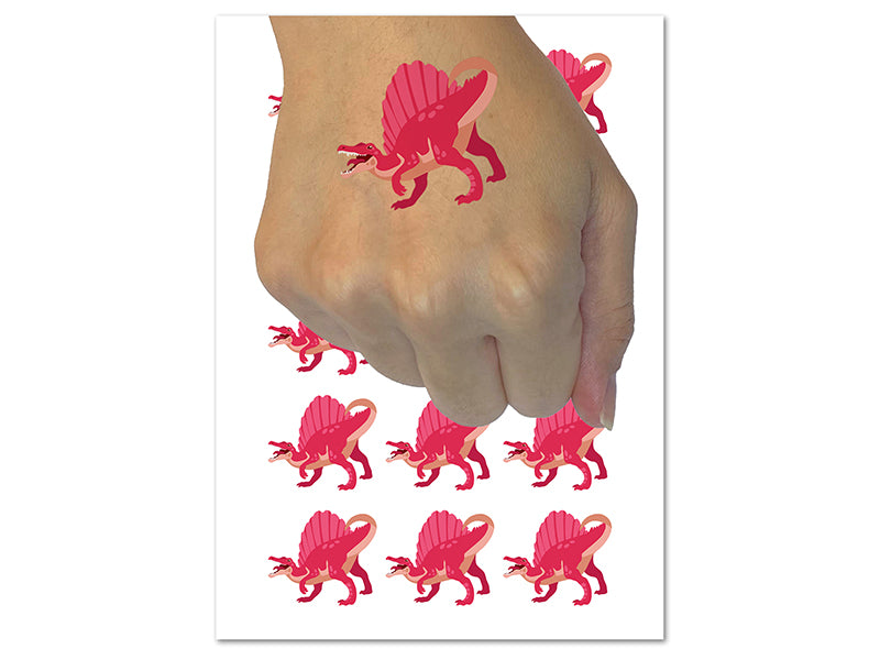 Spinosaurus Dinosaur Temporary Tattoo Water Resistant Fake Body Art Set Collection (1 Sheet)