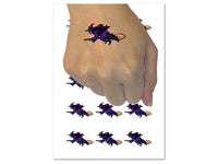 Witch Flying on a Broomstick Halloween Temporary Tattoo Water Resistant Fake Body Art Set Collection (1 Sheet)