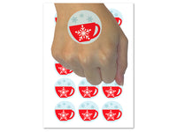 Tea Coffee Cup Snowflake Details Winter Temporary Tattoo Water Resistant Fake Body Art Set Collection (1 Sheet)