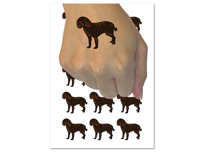 American Water Spaniel Dog Solid Temporary Tattoo Water Resistant Fake Body Art Set Collection (1 Sheet)
