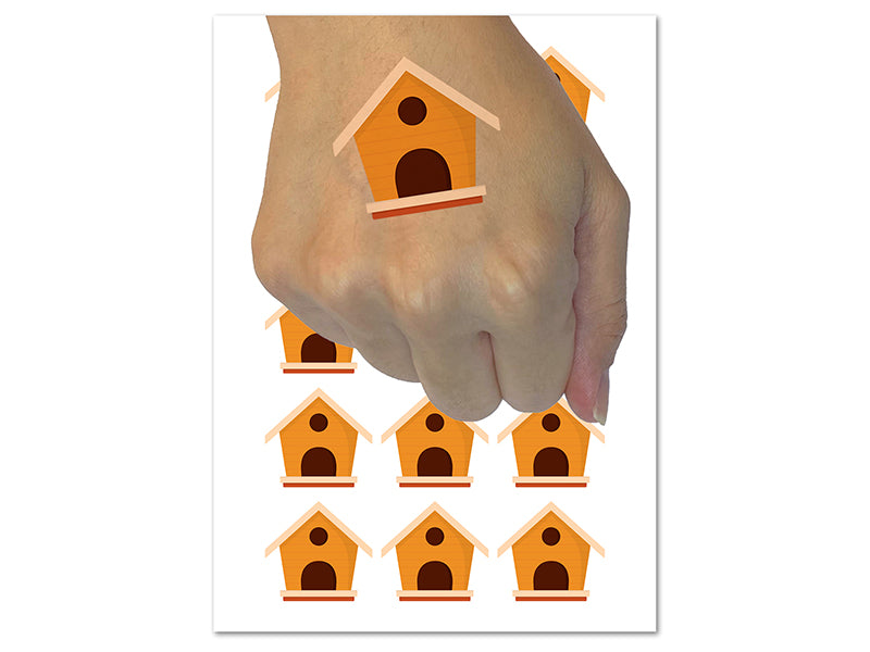 Bird House Temporary Tattoo Water Resistant Fake Body Art Set Collection (1 Sheet)