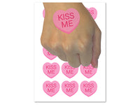 Kiss Me Conversation Heart Love Valentine's Day Temporary Tattoo Water Resistant Fake Body Art Set Collection (1 Sheet)