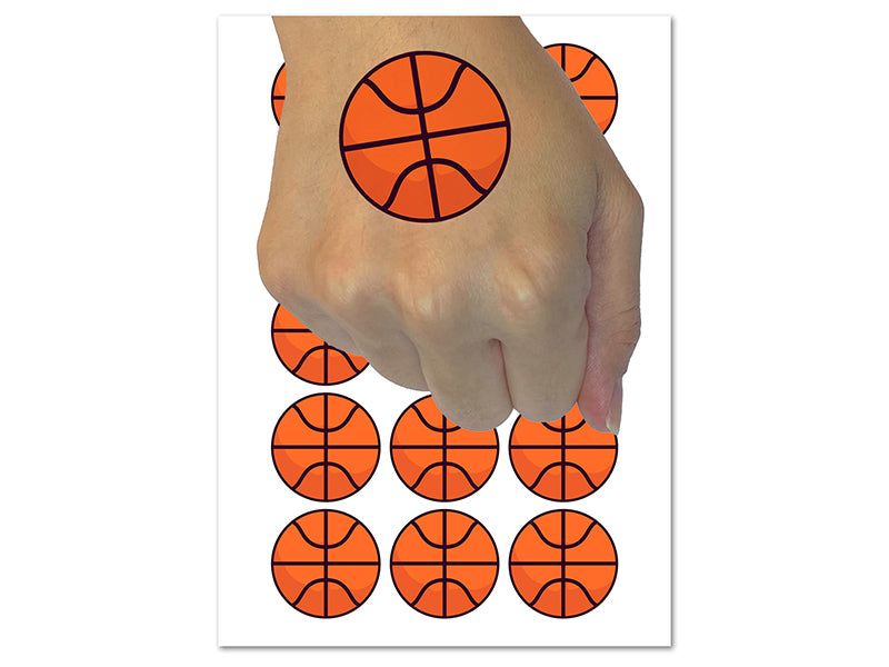 Basketball Sports Ball Temporary Tattoo Water Resistant Fake Body Art Set Collection (1 Sheet)