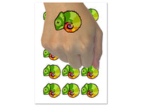 Cautiously Curled Chameleon Lizard Temporary Tattoo Water Resistant Fake Body Art Set Collection (1 Sheet)