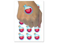 Heart Love Health Potion Bottle Temporary Tattoo Water Resistant Fake Body Art Set Collection (1 Sheet)
