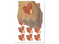 Sitting Squirrel Cartoon Critter Temporary Tattoo Water Resistant Fake Body Art Set Collection (1 Sheet)