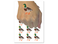 Standing Mallard Duck Temporary Tattoo Water Resistant Fake Body Art Set Collection (1 Sheet)