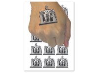 Lincoln Memorial United States of America Landmark Statue Temporary Tattoo Water Resistant Set Collection (1 Sheet)