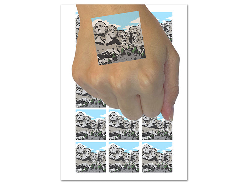 Mount Rushmore National Memorial Landmark US Presidents Temporary Tattoo Water Resistant Set Collection (1 Sheet)