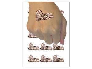 Roman Rome Colosseum Amphitheatre Italy Landmark Temporary Tattoo Water Resistant Fake Body Art Set Collection (1 Sheet)