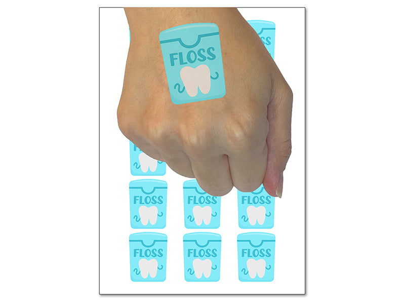 Dental Floss Tooth Dentist Temporary Tattoo Water Resistant Fake Body Art Set Collection (1 Sheet)