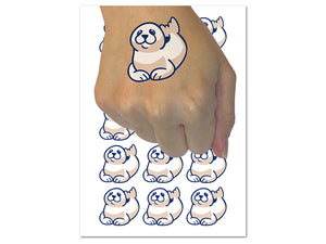 Baby Harp Seal Temporary Tattoo Water Resistant Fake Body Art Set Collection (1 Sheet)