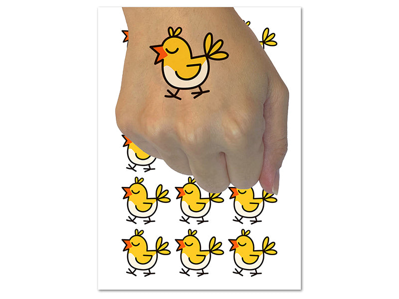 Carefree Bird Chirping Temporary Tattoo Water Resistant Fake Body Art Set Collection (1 Sheet)