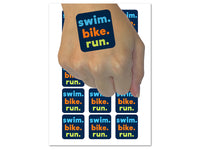Swim Bike Run Words Triathlon Temporary Tattoo Water Resistant Fake Body Art Set Collection (1 Sheet)