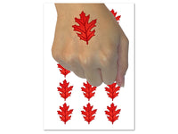 Red Oak Leaf Temporary Tattoo Water Resistant Fake Body Art Set Collection (1 Sheet)