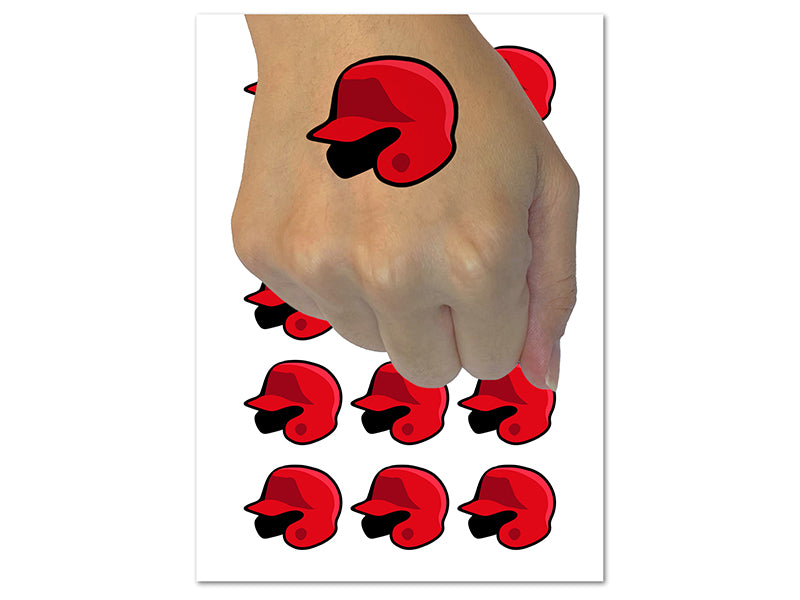 Batting Helmet Baseball Softball Temporary Tattoo Water Resistant Fake Body Art Set Collection (1 Sheet)