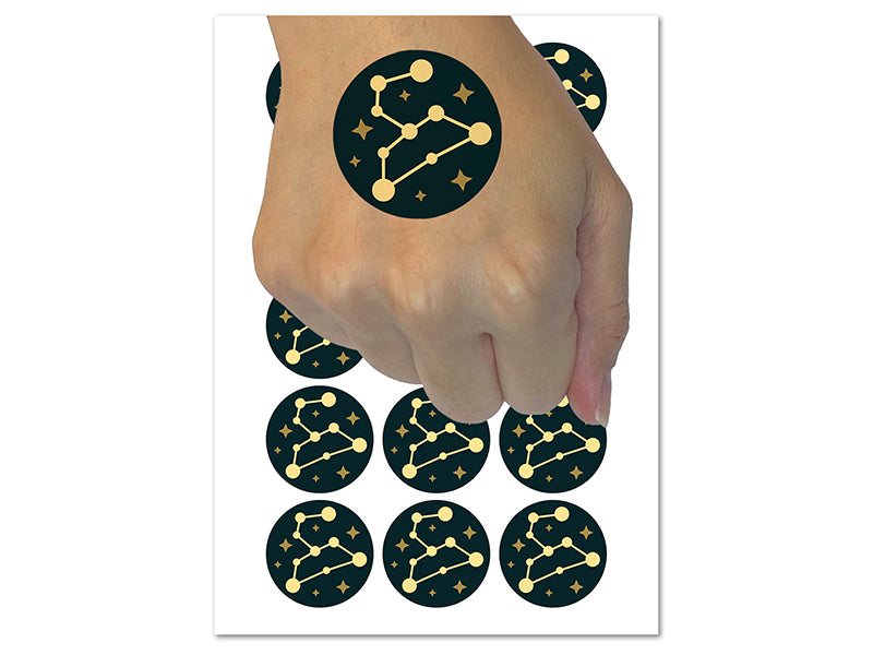 Leo Zodiac Star Constellations Temporary Tattoo Water Resistant Fake Body Art Set Collection (1 Sheet)