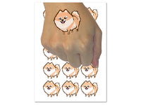 Perky Pomeranian Pup Dog Pet Temporary Tattoo Water Resistant Fake Body Art Set Collection (1 Sheet)