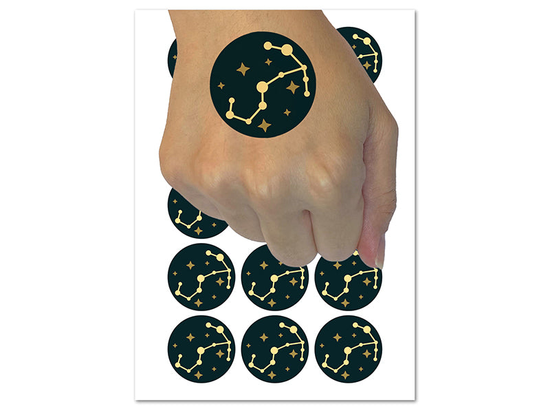Scorpio Zodiac Star Constellations Temporary Tattoo Water Resistant Fake Body Art Set Collection (1 Sheet)