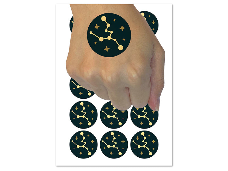 Taurus Zodiac Star Constellations Temporary Tattoo Water Resistant Fake Body Art Set Collection (1 Sheet)