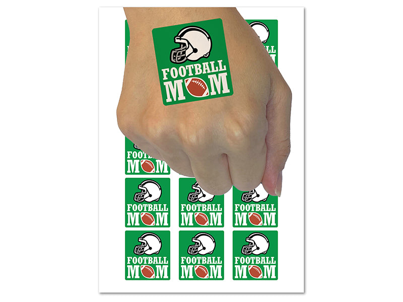 Football Mom Helmet Temporary Tattoo Water Resistant Fake Body Art Set Collection (1 Sheet)