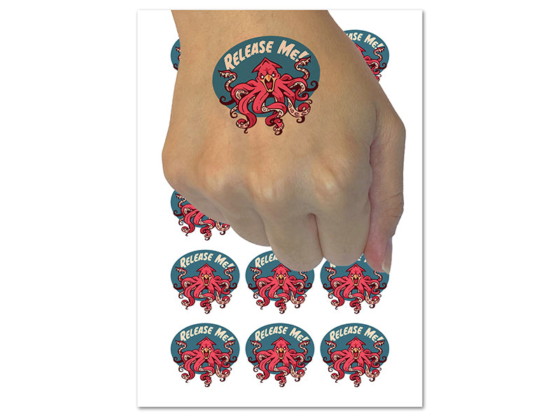 Release Me Kraken Squid Sea Monster Temporary Tattoo Water Resistant Fake Body Art Set Collection (1 Sheet)