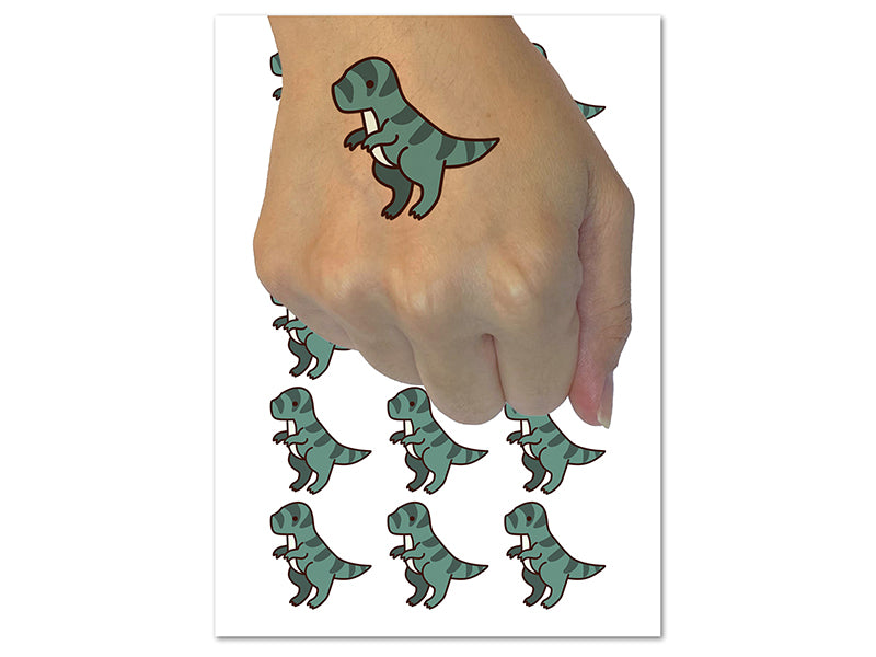 Baby Nursery T-Rex Dinosaur Temporary Tattoo Water Resistant Fake Body Art Set Collection (1 Sheet)