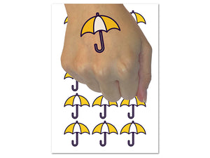 Rainy Day Umbrella Icon Temporary Tattoo Water Resistant Fake Body Art Set Collection (1 Sheet)
