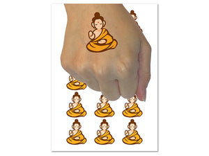 Buddha Siddhartha Gautama Buddhist Buddhism Temporary Tattoo Water Resistant Fake Body Art Set Collection (1 Sheet)