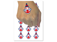 Classic Clown Head Circus Carnival Temporary Tattoo Water Resistant Fake Body Art Set Collection (1 Sheet)