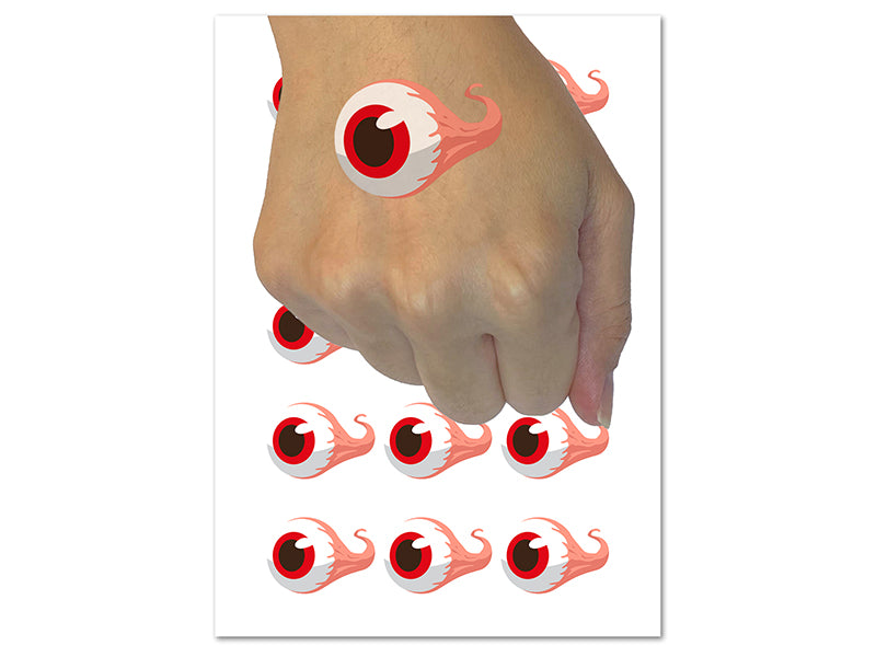 Creepy Eyeball Spooky Temporary Tattoo Water Resistant Fake Body Art Set Collection (1 Sheet)