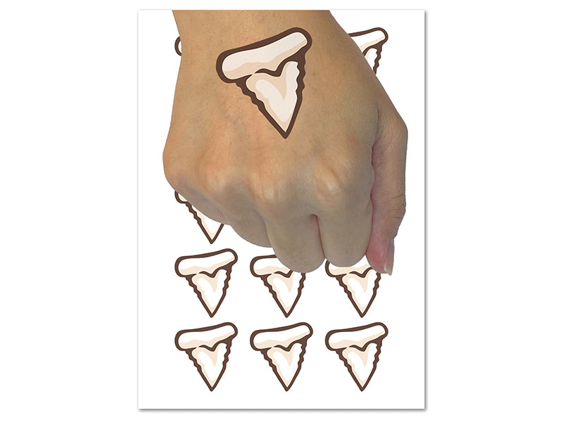 Shark Tooth Fang Temporary Tattoo Water Resistant Fake Body Art Set Collection (1 Sheet)