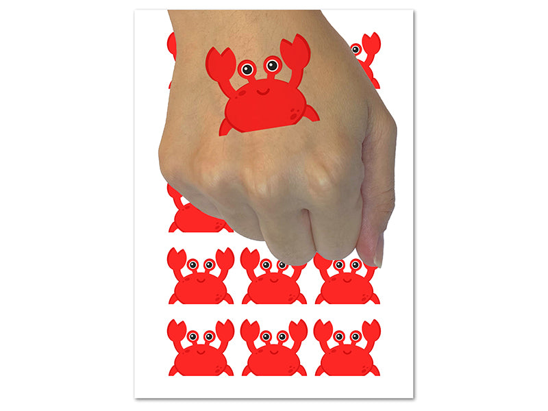 Peeking Crab Temporary Tattoo Water Resistant Fake Body Art Set Collection (1 Sheet)