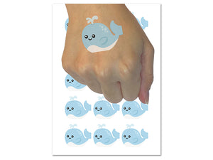 Peeking Whale Temporary Tattoo Water Resistant Fake Body Art Set Collection (1 Sheet)