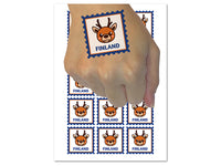 Finland Travel Reindeer Temporary Tattoo Water Resistant Fake Body Art Set Collection (1 Sheet)
