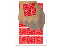Scattered Sketchy Hearts Love Temporary Tattoo Water Resistant Fake Body Art Set Collection (1 Sheet)