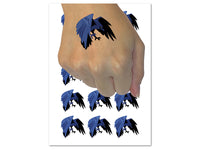 Bird Crow Raven Flying Landing Temporary Tattoo Water Resistant Fake Body Art Set Collection (1 Sheet)