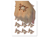 Swimming Crab Sea Creature Temporary Tattoo Water Resistant Fake Body Art Set Collection (1 Sheet)