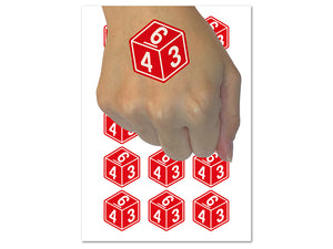 D6 6 Sided Gaming Gamer Dice Critical Role Temporary Tattoo Water Resistant Fake Body Art Set Collection (1 Sheet)