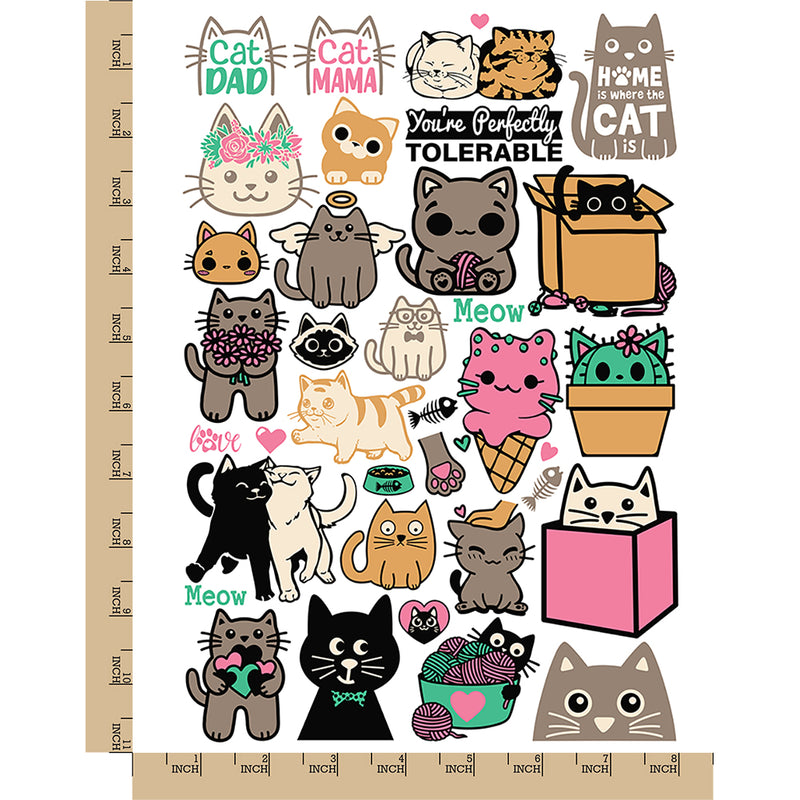 Adorable Kitty Cats Kittens Temporary Tattoo Water Resistant Fake Body Art Set Collection