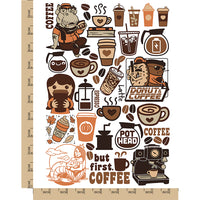 Coffee Love Temporary Tattoo Water Resistant Fake Body Art Set Collection