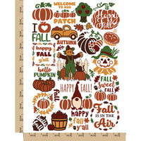 Fall Autumn Pumpkin Scarecrow Halloween Temporary Tattoo Water Resistant Fake Body Art Set Collection