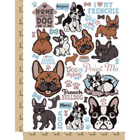 French Bulldog Frenchie Dog Breed Temporary Tattoo Water Resistant Fake Body Art Set Collection